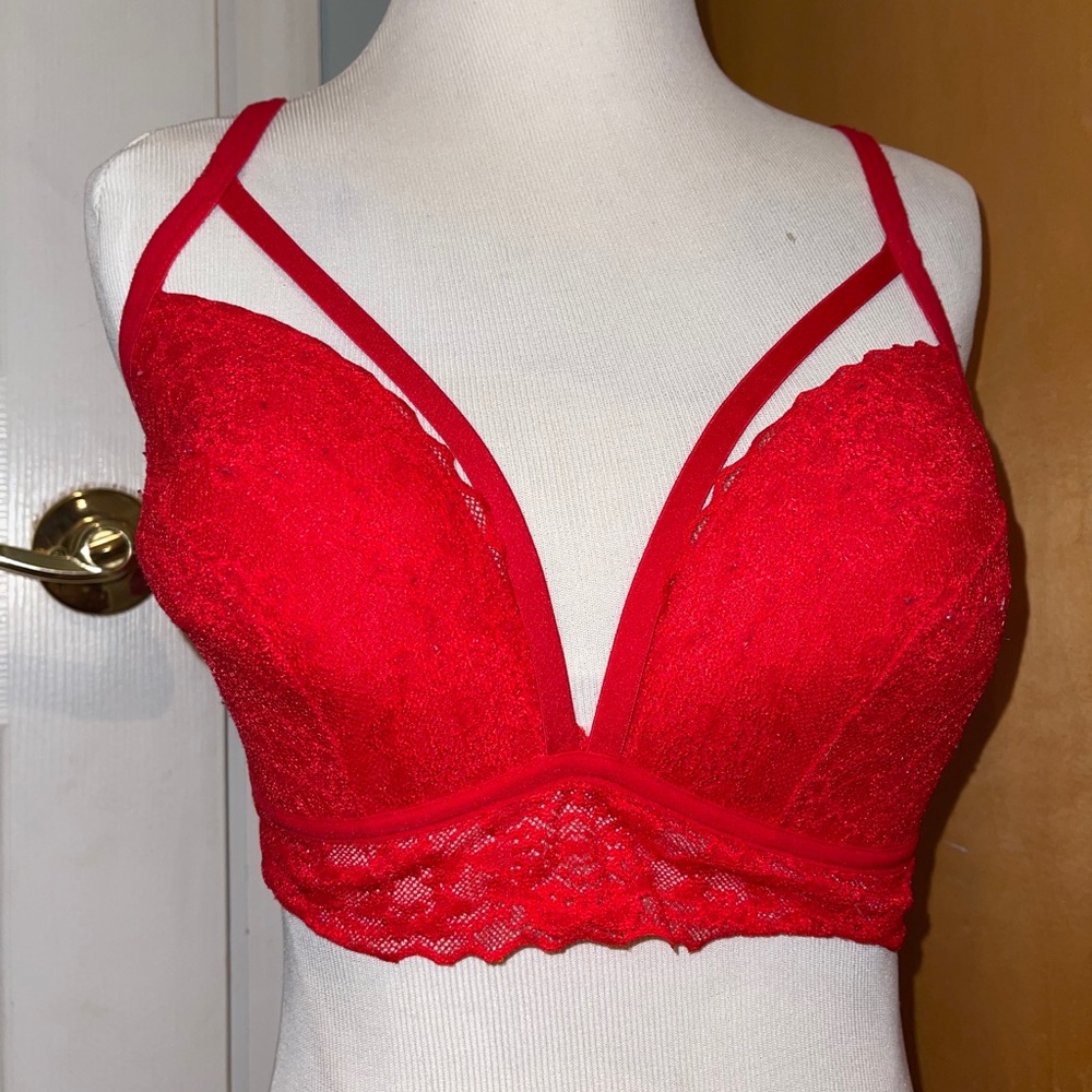 VS PINK Red Strappy Bra